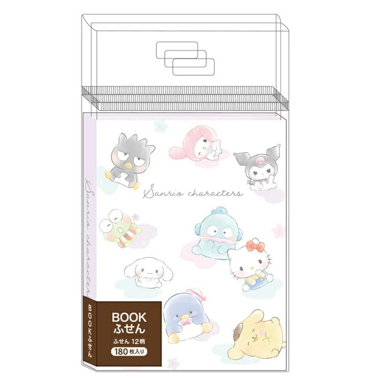 

Kamio Japan Sanrio Characters Sticky 191808 SANRIO CHARACTERS Book-Shaped Notes, Collection,