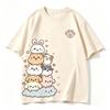 Kawaii Pet Club Graphic Tshirt Unisex Cute Rabbit Cat Dog Print O Neck Short Sleeve Tee Casual Loose Summer Streetwear Tops
