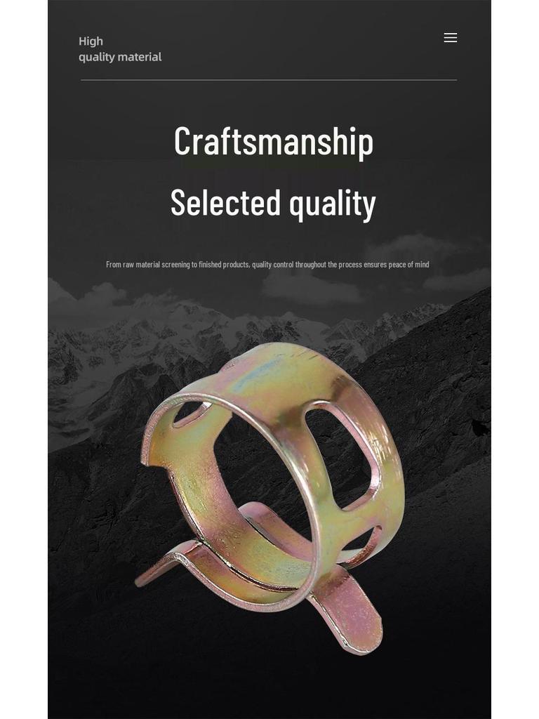 Kulatá hadicová spona z pružinové oceli pro automobilové olejové trubky