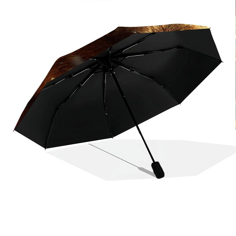 Bear pattern, automatic folding umbrella, portable and foldable design, 8 ribs, a Christmas or birthday gift.