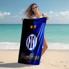 1pc Internazionale Milano Beach Towel with Custom Name, Beach and Seaside Swimming Pool Equipment, Fashion Pattern, Rectangular, Travel Essential