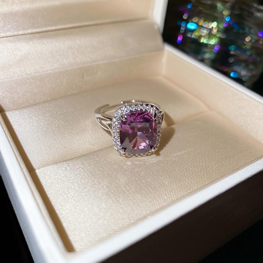 Zircon Crystal Open Ring Vintage Exaggerated Ring Creative Rhinestone Rings Women Gift
