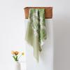 Mulberry Silk Scarf Green Daisy Print Square Neckerchief Elegant Fresh Style Women