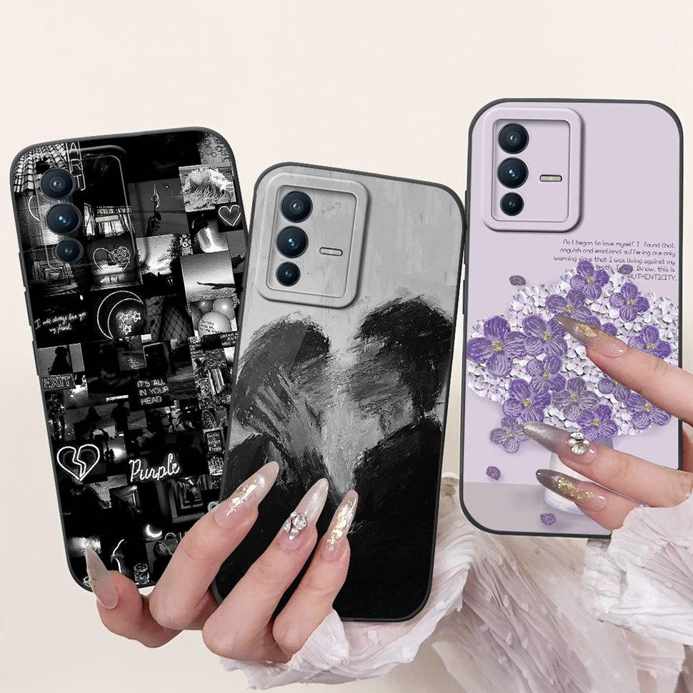 For Vivo V23 5G Case Soft Silicone Cute Patterned Cover Phone Cases For Vivo V 23 V23 V2130 V2303 Back Cover Funda ShockProof