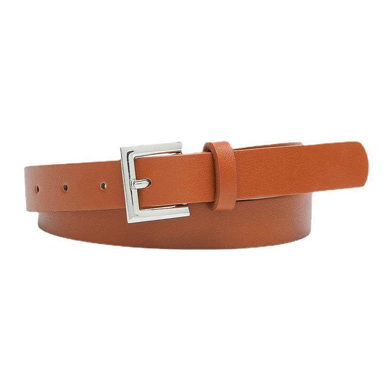Women'S Pin Buckle Belt Simple Dress Decorative Belt Women'S Jeans Belt