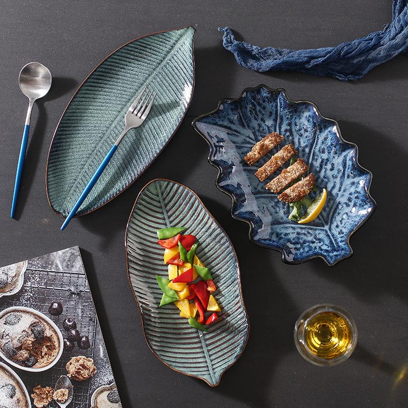 Creative Kiln Turned Commercial Large Chicken Steak Snack Plates Home Sushi Plates El Buffet Ceramic Home Fish Plates