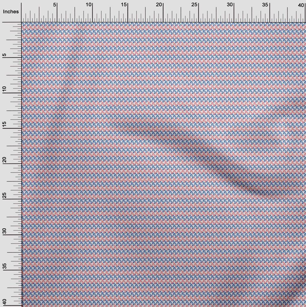 oneOone Cotton Flex Blue Fabric Houndstooth Craft Projects Decor Fabric Printed By The Yard 40 Inch