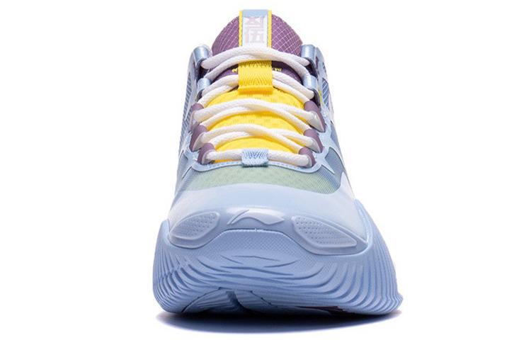 Li Ning Badfive 2 Low Rebound Cushioning Slip Resistant Abrasion Resistant Low Top Basketball Shoes Men's Blue Purple ABFS003-2