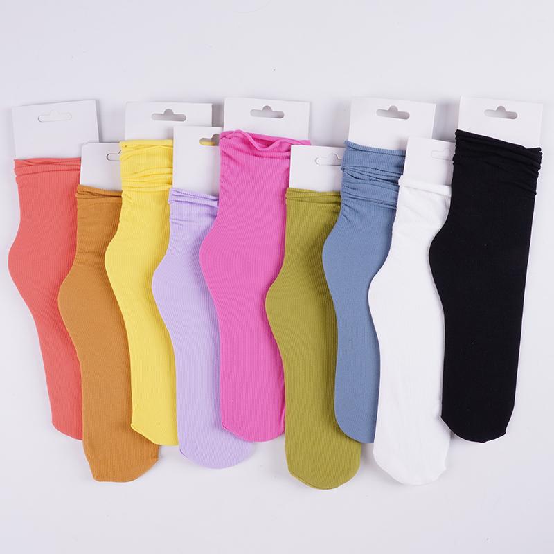 10 Pairs Women's Comfortable Middle Tube Socks Candy Color Sweet Breathable Socks