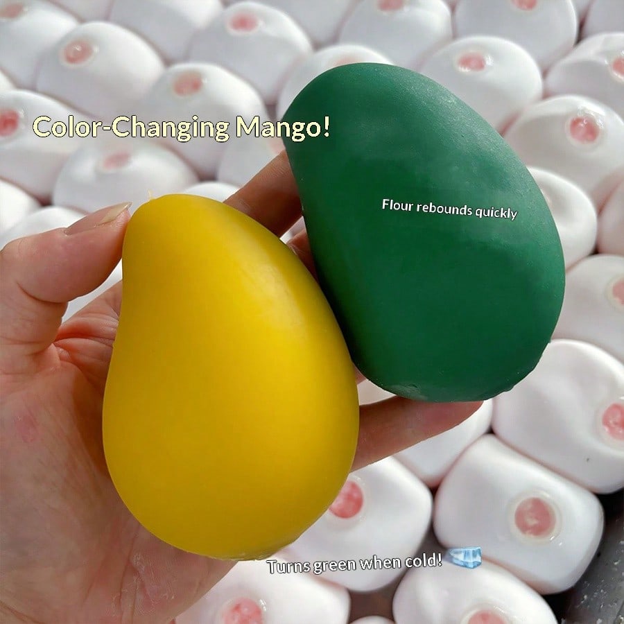 Mango Squeeze Toy, Slow Rebound Stress Relief Toy, Fruit Squeeze Toy, Decompression Squeeze Toy, Practical Joke Toy, Decorat