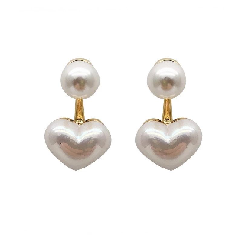 Imitation Pearl Heart Earrings for Women Drop Earrings Wedding Jewrelry Gift