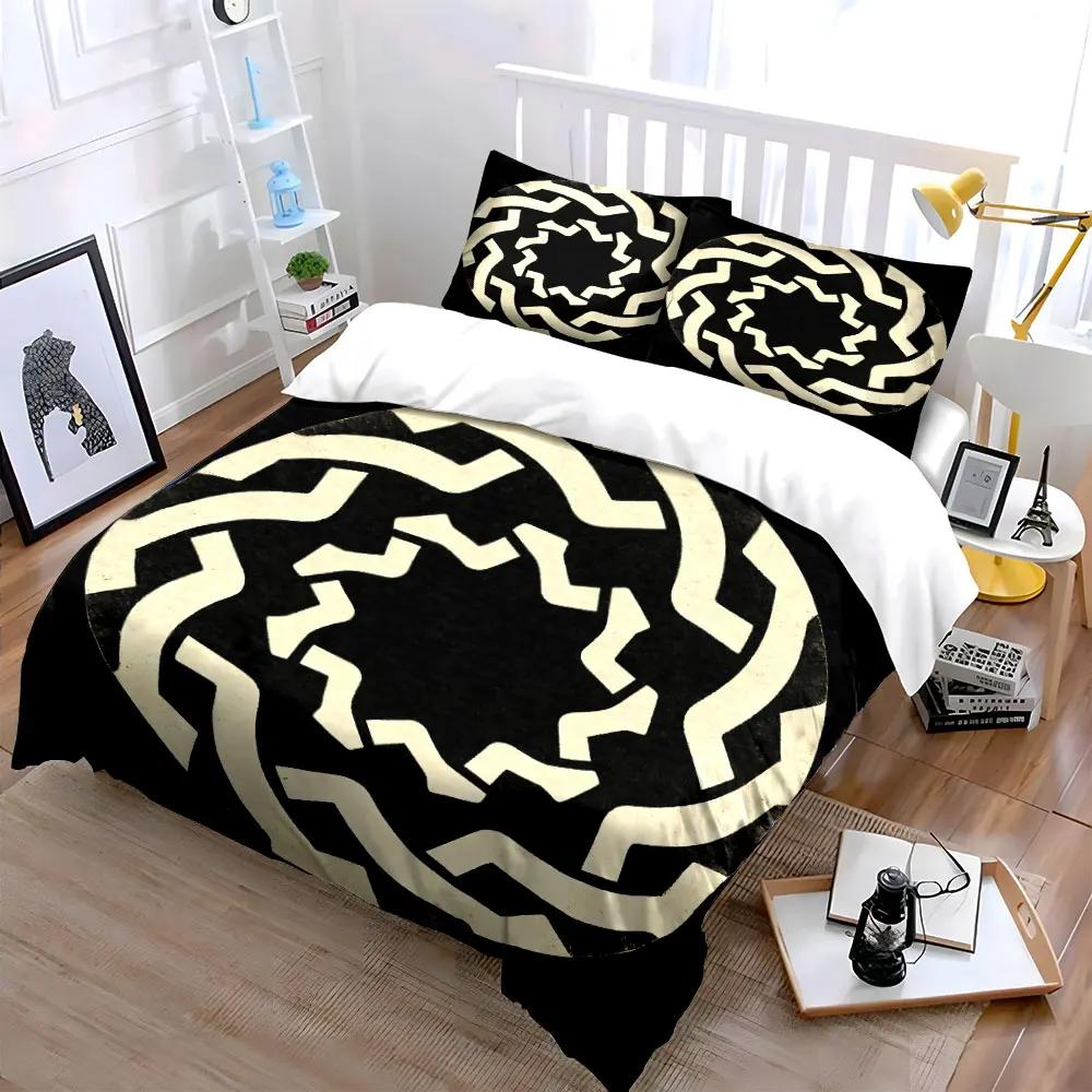 "Geometric Pattern Home Decor Set" Soft Comfortable Duvet Cover Bedding Set Included 1*Duvet Cover & 2*Pillowcases Gift