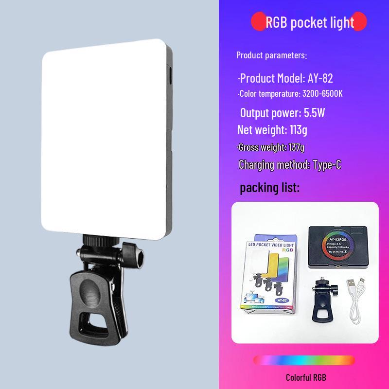 Mini RGB LED Pocket Light for Mobile Photography and Live Streaming