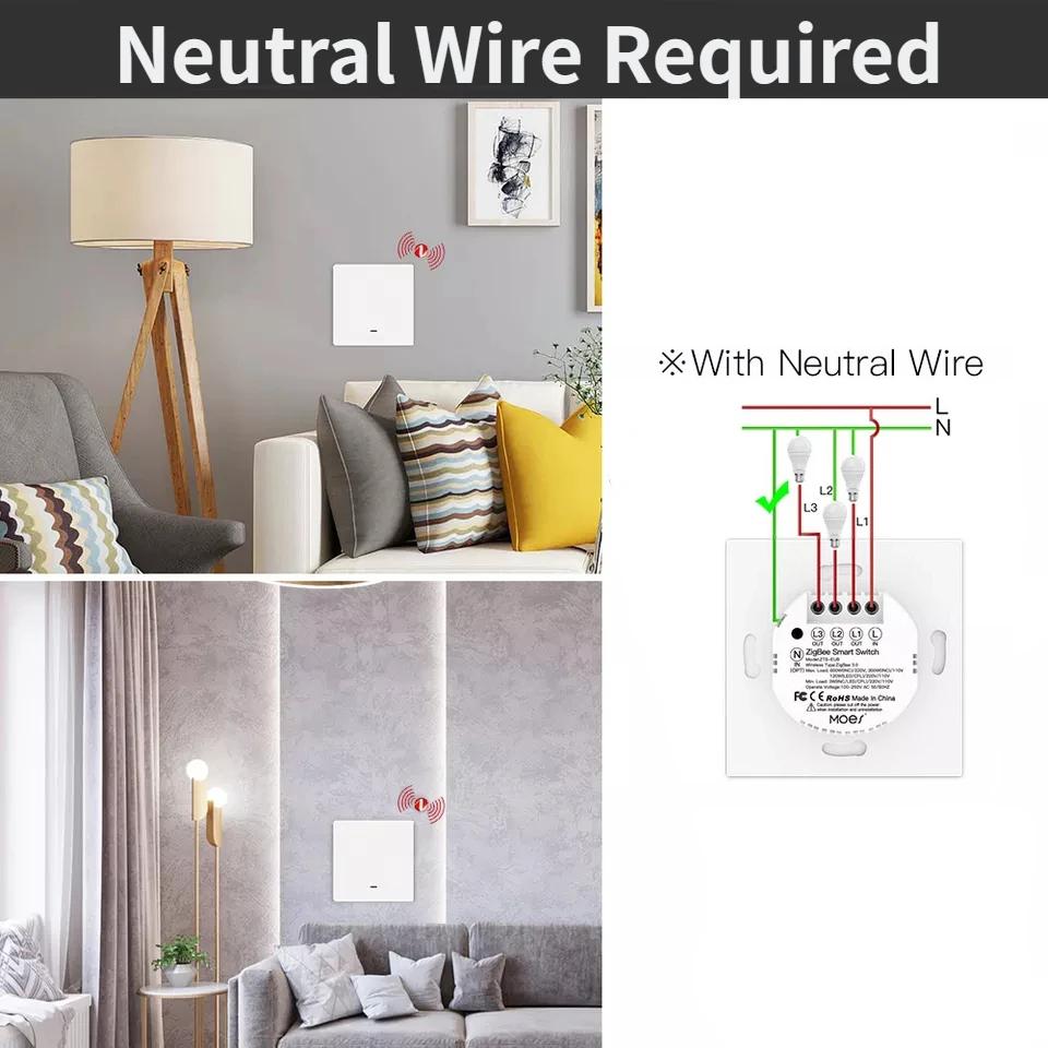 Melery ZigBee Smart Light Switch Push Button Wall Interruptor Inteligente Tuya SmartLife App 2 Way Remote By Alexa Google Home