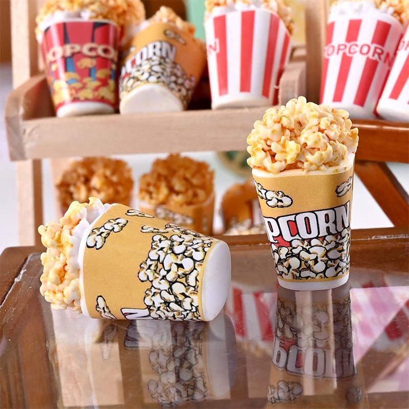 10Pcs 1:12 Dollhouse Miniature Simulation Bucket Popcorn Home Model Decor Toy Doll House Accessories