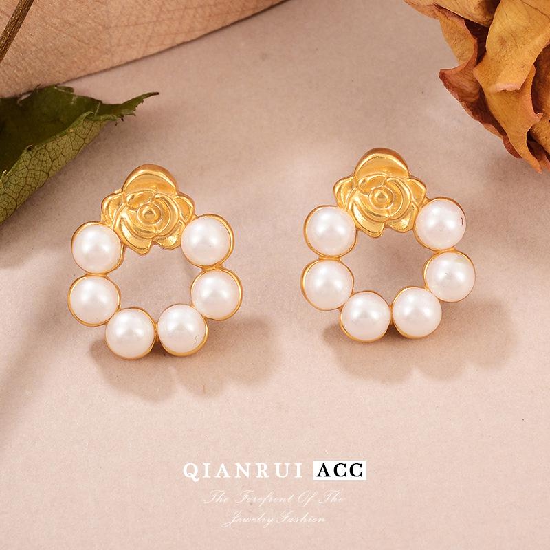 French Camellia Flower Stud Earrings - Exquisite & Fresh High-End Luxury Fashion