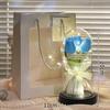 Artificial Flower Tulip Eternal Rose Flower LED Light Foil Flower in Glass Cover Simulation Tulip Flower Christmas Wedding Gifts