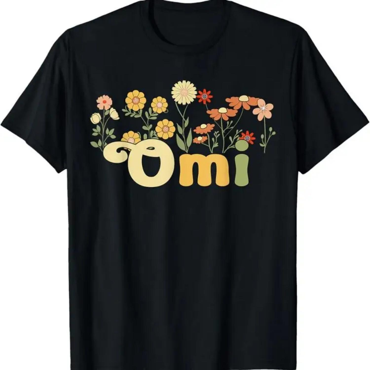 

Groovy Omi Grandmother Flowers Grandma T Shirt S чёрный