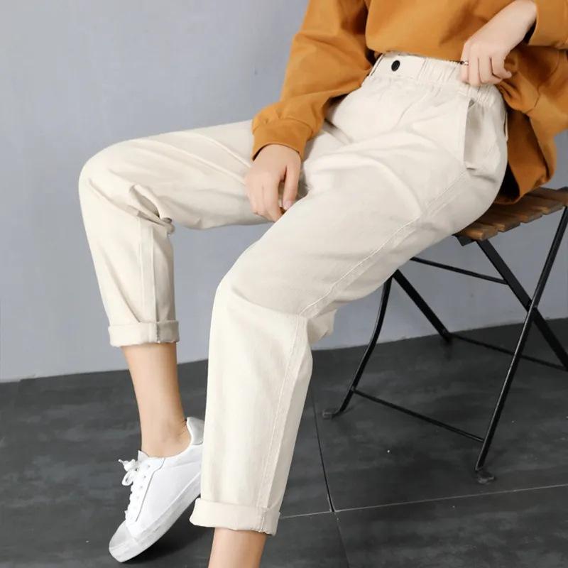 WTEMPO Plus Size High Waist Loose Fit Slimming Haren Pants Cropped Pants for Women