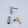 Rechtwinklig Silber Goldbeschichtet Audio 3,5mm Klinke Stecker zum Löten 3-polig Stereo 90 Grad Kopfhörer Stecker Connector Stecker