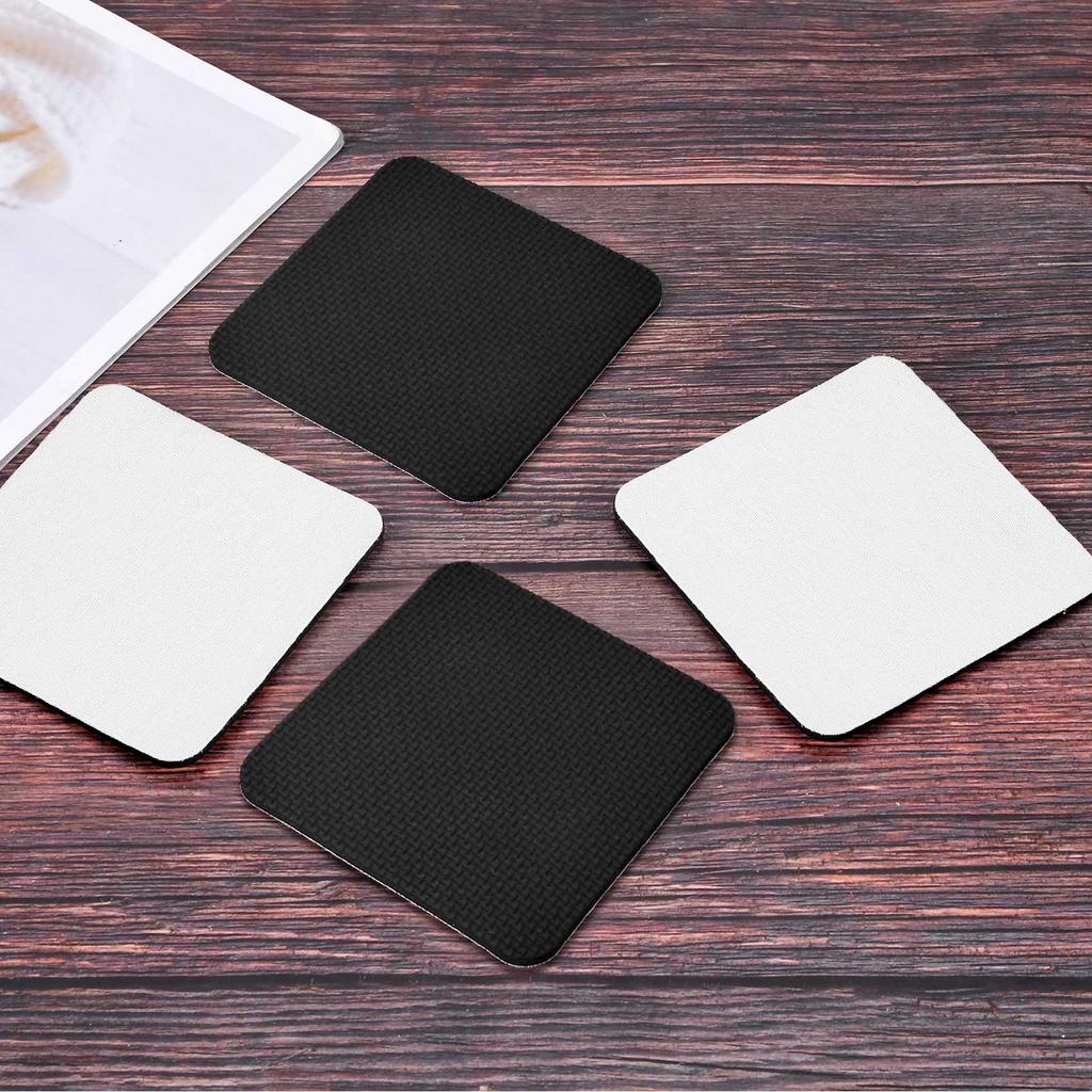 ABIY 60 Pieces Square Sublimation Coaster Sublimation Blank Cup Mat Blank Rubber Coasters Heat Transfer Cup Mat Blank Cup Mat