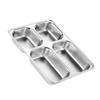 Rustproof Stainless Steel 4 Compartment Lunch Tray For Adults Students Kids Home Dining Plate Divided Food Dish