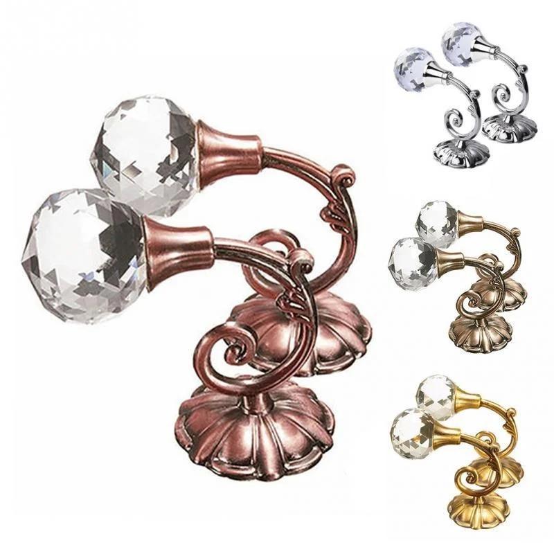 2 ganci per tende da parete, in metallo, cristallo, vetro, ganci per ganci, accessori per finestre