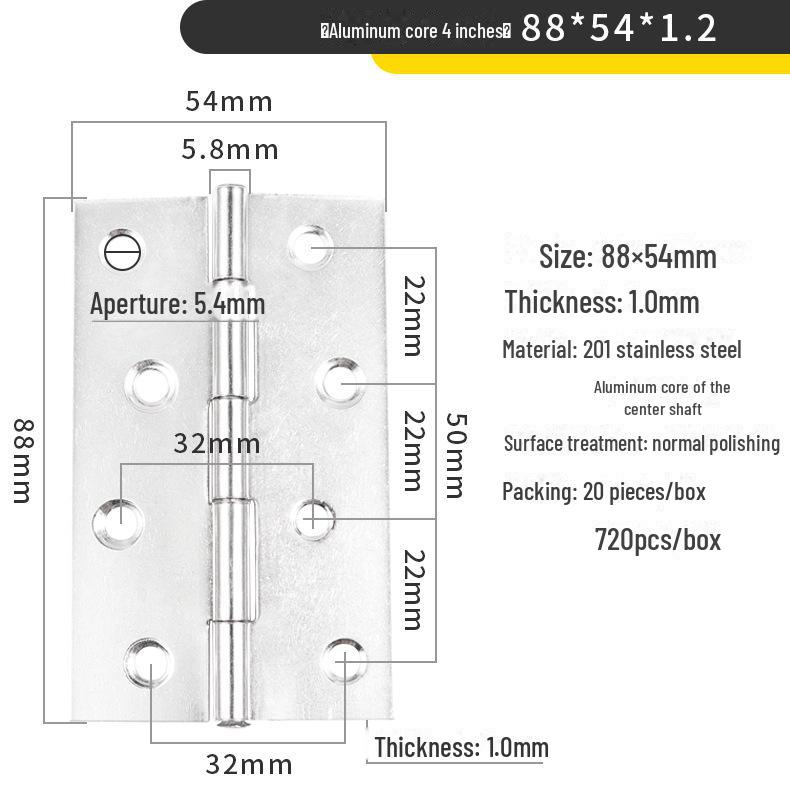 Miniaturowe płaskie zawiasy ze stali nierdzewnej do drzwi szafek drewnianych - rozmiary: 1, 1,5, 2, 2,5, 3, 4 cale