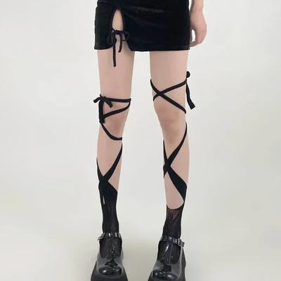 Női Szexi Tetszőleges Kötés Szív Virágos Csipke Hálós Harisnya Szabálytalan Vádli Zokni Jk Nyakkendő Közepes Szárú Japán Hosszú Zokni