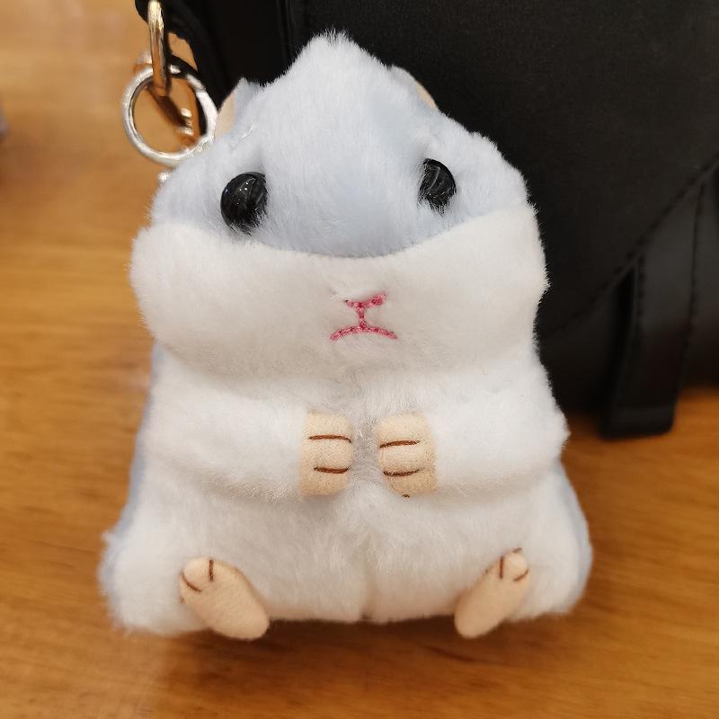 Cute Hamster Keychain Pendant Backpack Small Hanging Ornament School Bag Doll Hamster Chain Doll Plush Toy