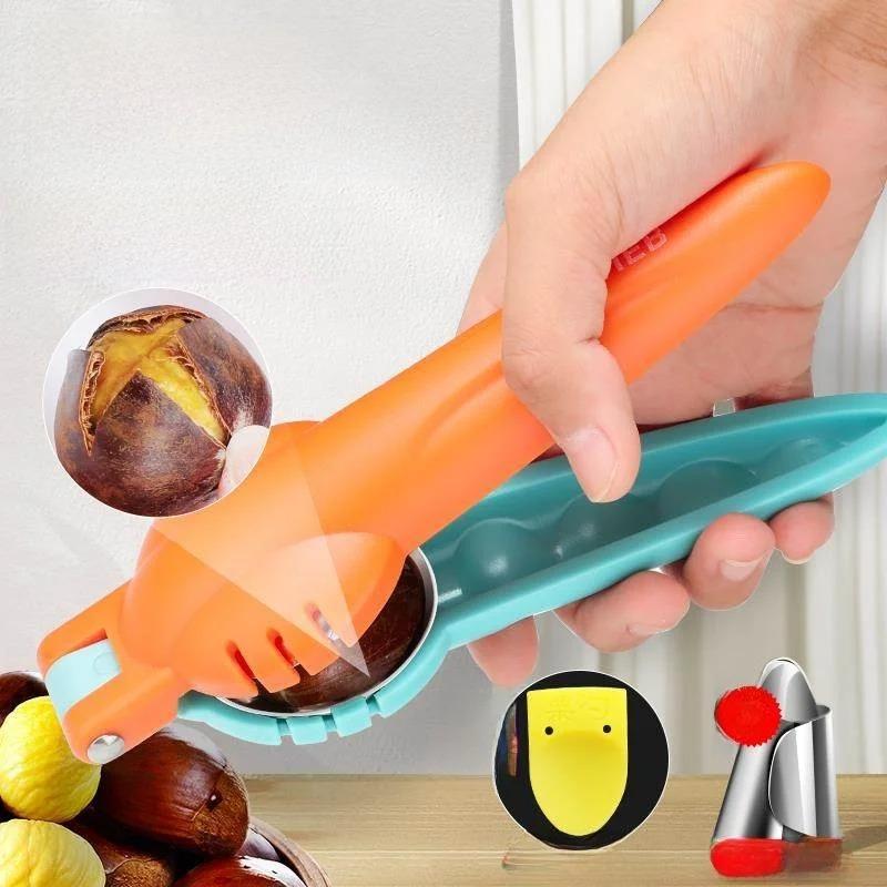 2026 Spring Festival  Stainl Steel Cross Chestnut Opener Multi-Function Nut ell Remover Walnut Peeler Kitchen Tool for Cooking