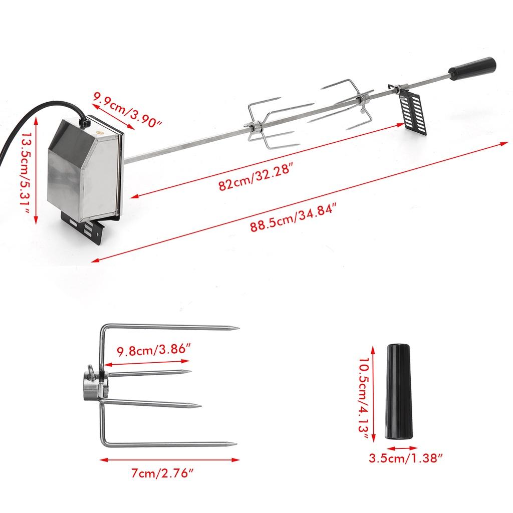 110V/220V Velký nerezový gril Rotační rožeň Rošt na prase/kuře Motorová sada 4W