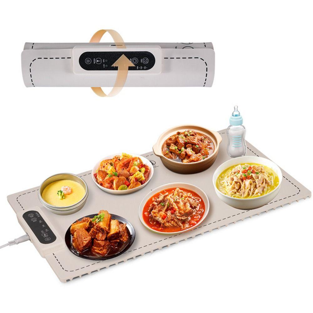 

Foldable Food Warm Tray 3 Modes Hot Dish Heating Pad Electric Insulation Board Family Square TH/PH/CN/220V