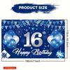 2D Blau & Silber 16. Geburtstag Kulisse, Glitzerstern Thema Fotografie Hintergrund