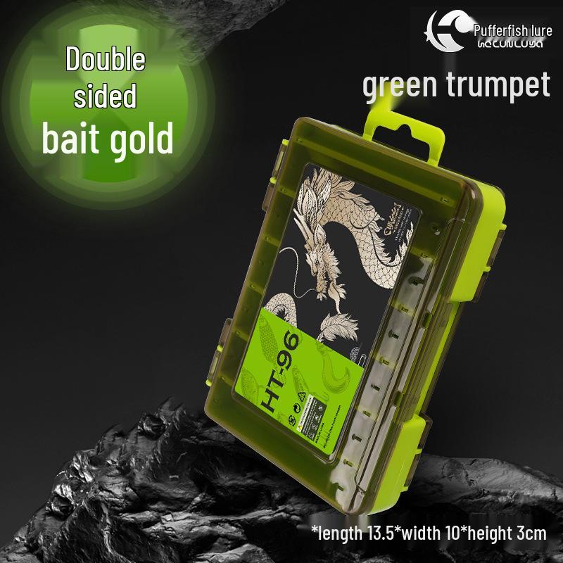 Double-sided Hard Bait Storage Box with Multi-Compartments - Thickened, Hand-held, Dual-Layer Lure Organizer for Sea Fishing.