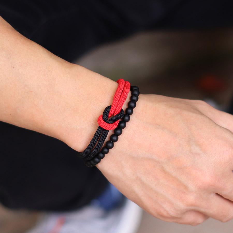 8 Styles Men Bracelet Set 2Pcs/Pair Grade A 4mm Bicolor Lucky Chinese Knot Cord Chain Braclet Pulseria Hombre Ukrainian Braslet