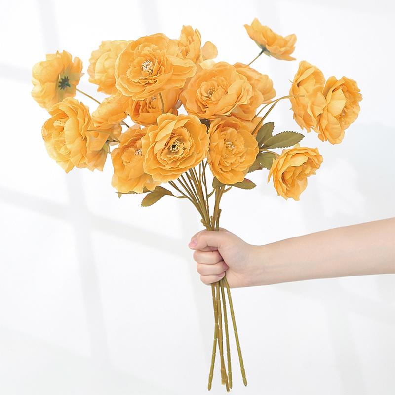

54CM Silk Artificial 5Heads Peony Bouquet for Living Room Home Decoration Wedding Table Ornaments Mother s Day Simulation Flower жёлтый