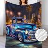 1pc Luxury Car Lights Pattern Flannel Throw Blanket, Soft and Warm for Sofa, Home Leisure, Air Conditioning Use, Nap Time, Office Bed or Camping Trave