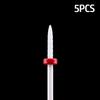 5pcs Milling Cutter For Manicure Set Ceramic Nail Drill Bit Mill Manicure Machine Pedicure Tools for Removing Gel File 3/32 Inch