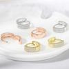 Double Row Set Zircon Hoop Earrings For Women Men Iced Out Gold Color Hip Hop Daily Fashion Zircon Ear Accessories KBE421