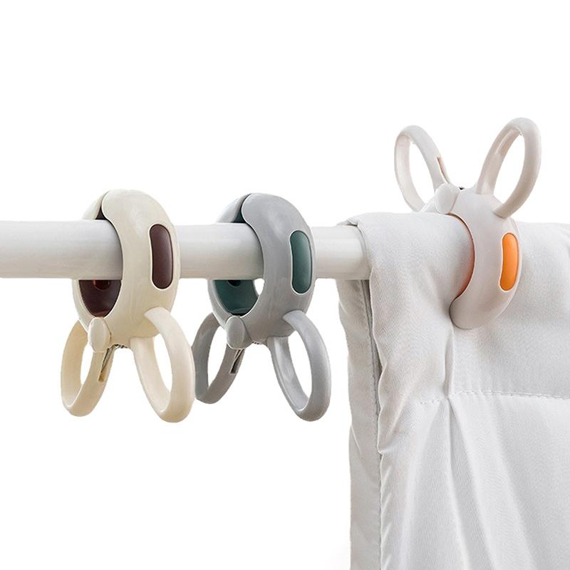 

3 шт. Пластиковые большие прищепки, прочные многоразовые зажимы для сушки одеял, нескользящие ветрозащитные прищепки для домашнего хозяйства бежевый