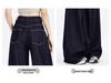 Women's Dark Blue Wide-Leg Jeans - 2025 Spring Petite Straight-Fit, Floor-Length Pants