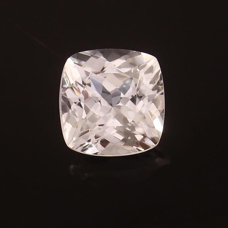 AAA Flawless 17x17mm Heated Ceylon White Sapphire Cushion Cut Loose Gemstone