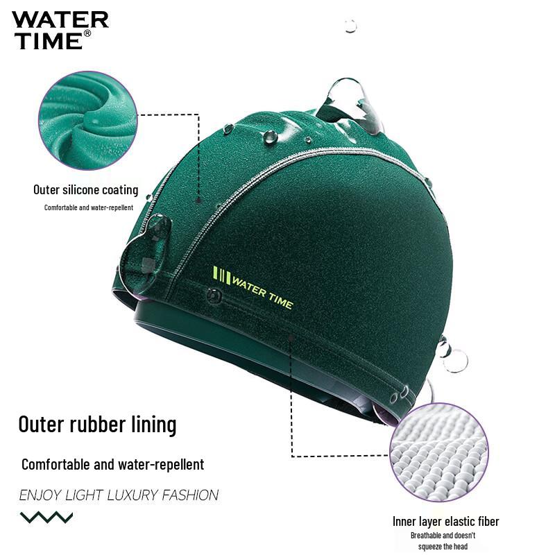 WATERTIME Wasserdichte PU-Badekappe für Damen