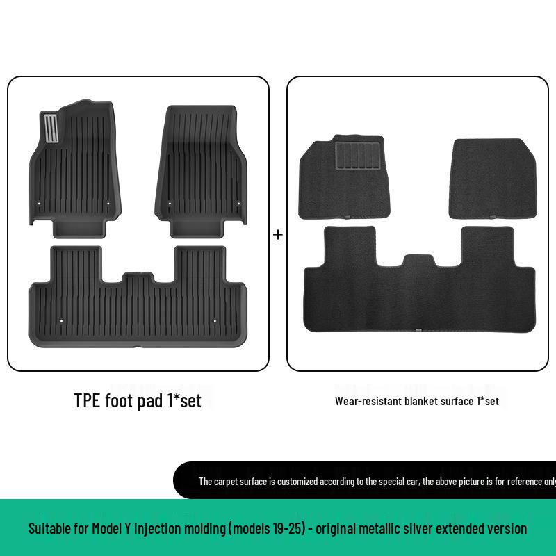 Extended TPE Floor Mats for 2019-2025 Tesla Model Y