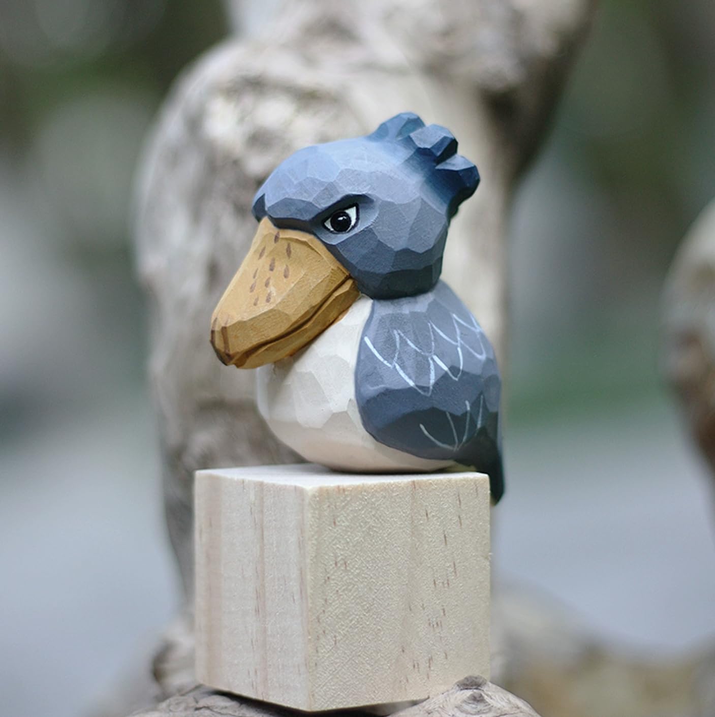 

(эй!и) Фигурка китоглава, Детеныш китоглава, Резьба по дереву, Деревянный предмет, Скандинавский декор, Кукла ручной работы из липы, Маленькая (синий)