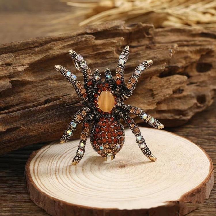 Personalized Fashion Spiders Brooch Delicate Alloy Spiders Brooch with Crystal Embellishment for Evening Wear Parties