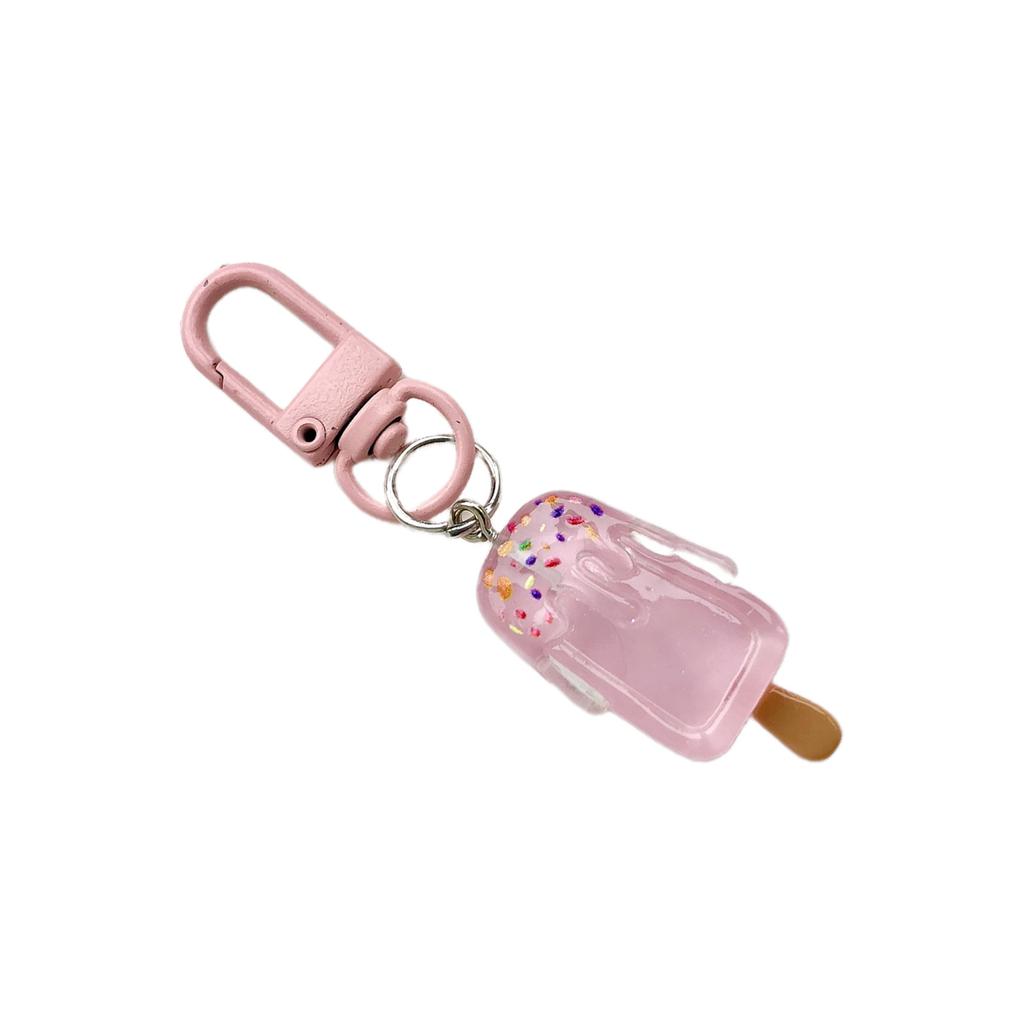 Cute Cartoon Ice Cream Keychain Durable Resin Key Ring For Bag Charm Accessory Perfect Gift For Friends Kids Birthday Party