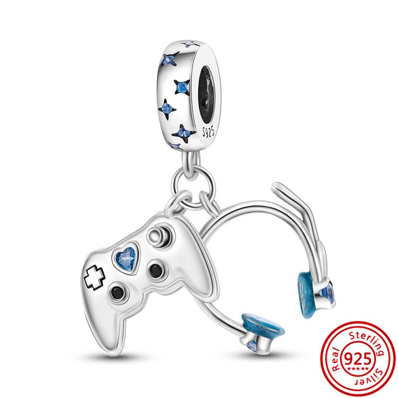 S925 Silver Rainbow Clouds Sun Pineapple Egg Game Machine Feather Classics Beads Fit Original  Charms Bracelet DIY Jewelry