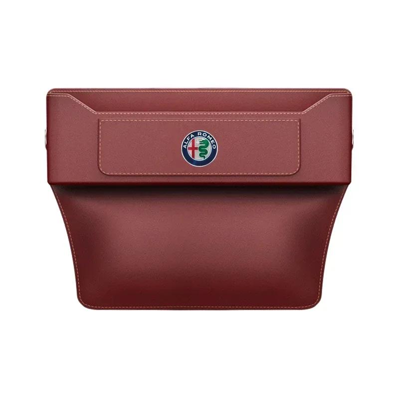 2026 Hot Sticker Car Seat Gap Multifunction Leather Organizer Storage For Alfa Romeo Sportiva Giulia Giulietta 159 156 Stelvio A SH2
